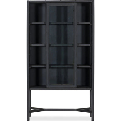 Saxon Cabinet by Four Hands in brushed bronze patina, tempered glass. Made from iron, tempered glass in a unique style.