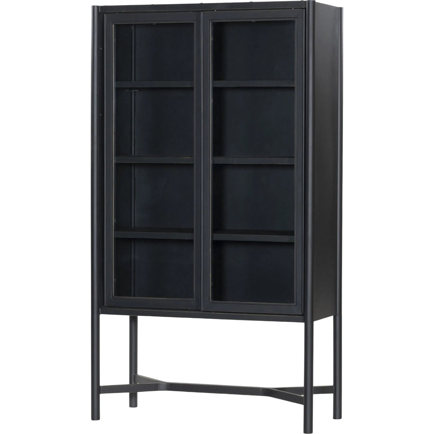 001 SI-2531699 | Primary Silo | Saxon Cabinet by Four Hands in brushed bronze patina, tempered glass. Made from iron, tempered glass in a unique style.