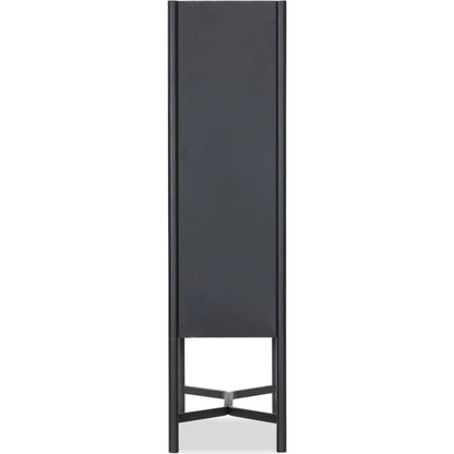 Saxon Cabinet by Four Hands in brushed bronze patina, tempered glass. Made from iron, tempered glass in a unique style.