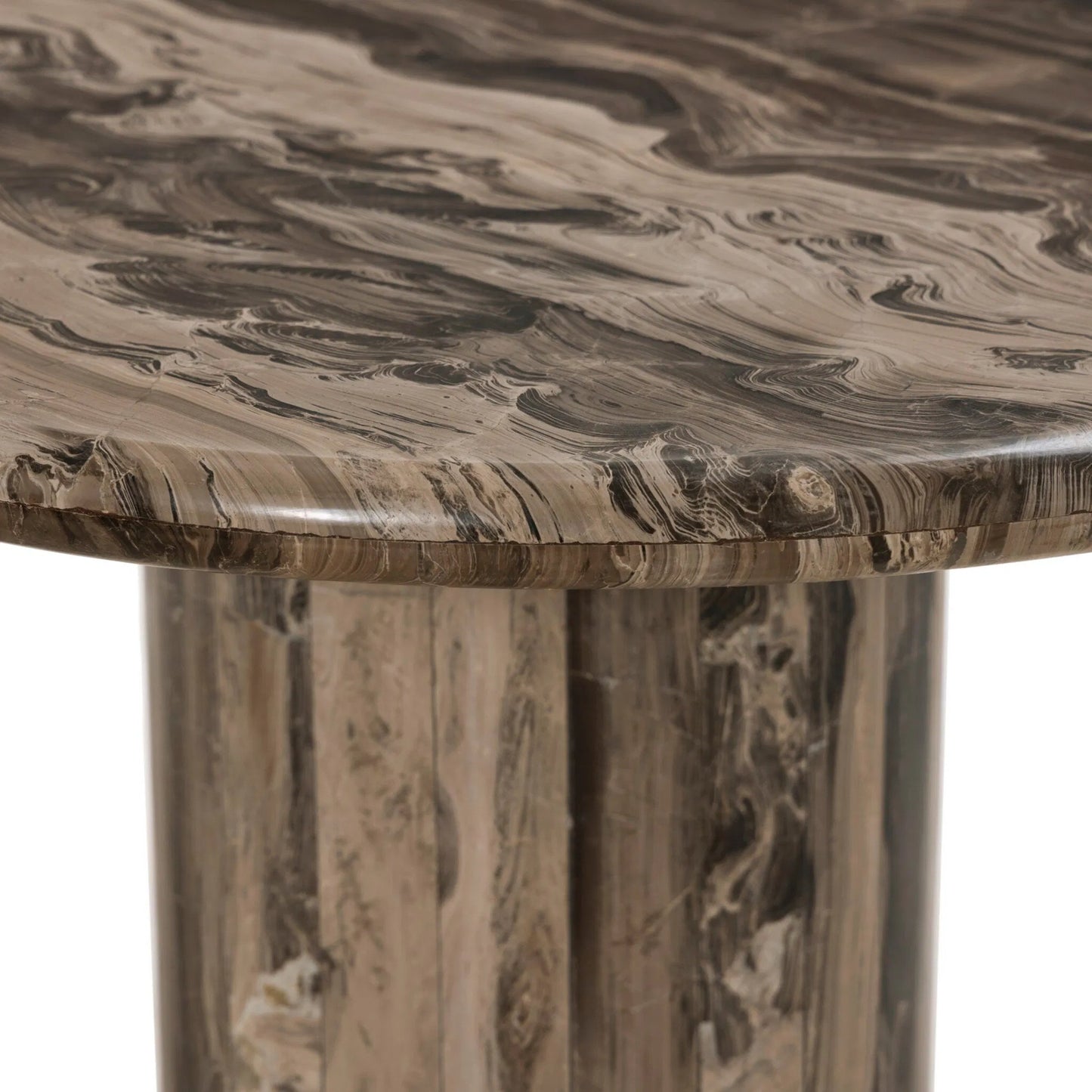 005 SI-2531682 | Closeup | Ponce Desk by Four Hands in rocky brown marble. Made from solid marble in a unique style.