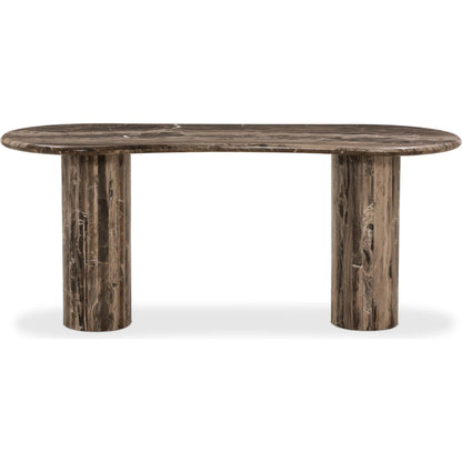 Ponce Desk by Four Hands in rocky brown marble. Made from solid marble in a unique style.