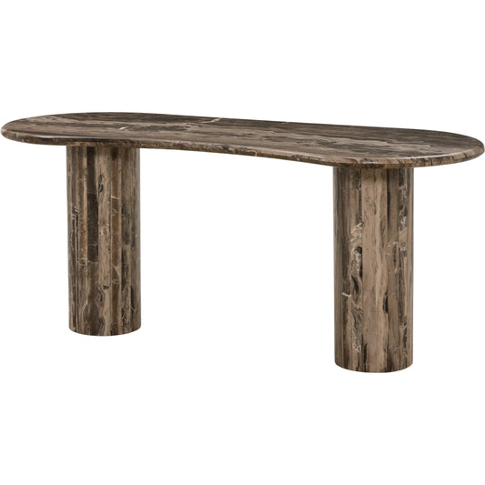 Ponce Desk by Four Hands in rocky brown marble. Made from solid marble in a unique style.