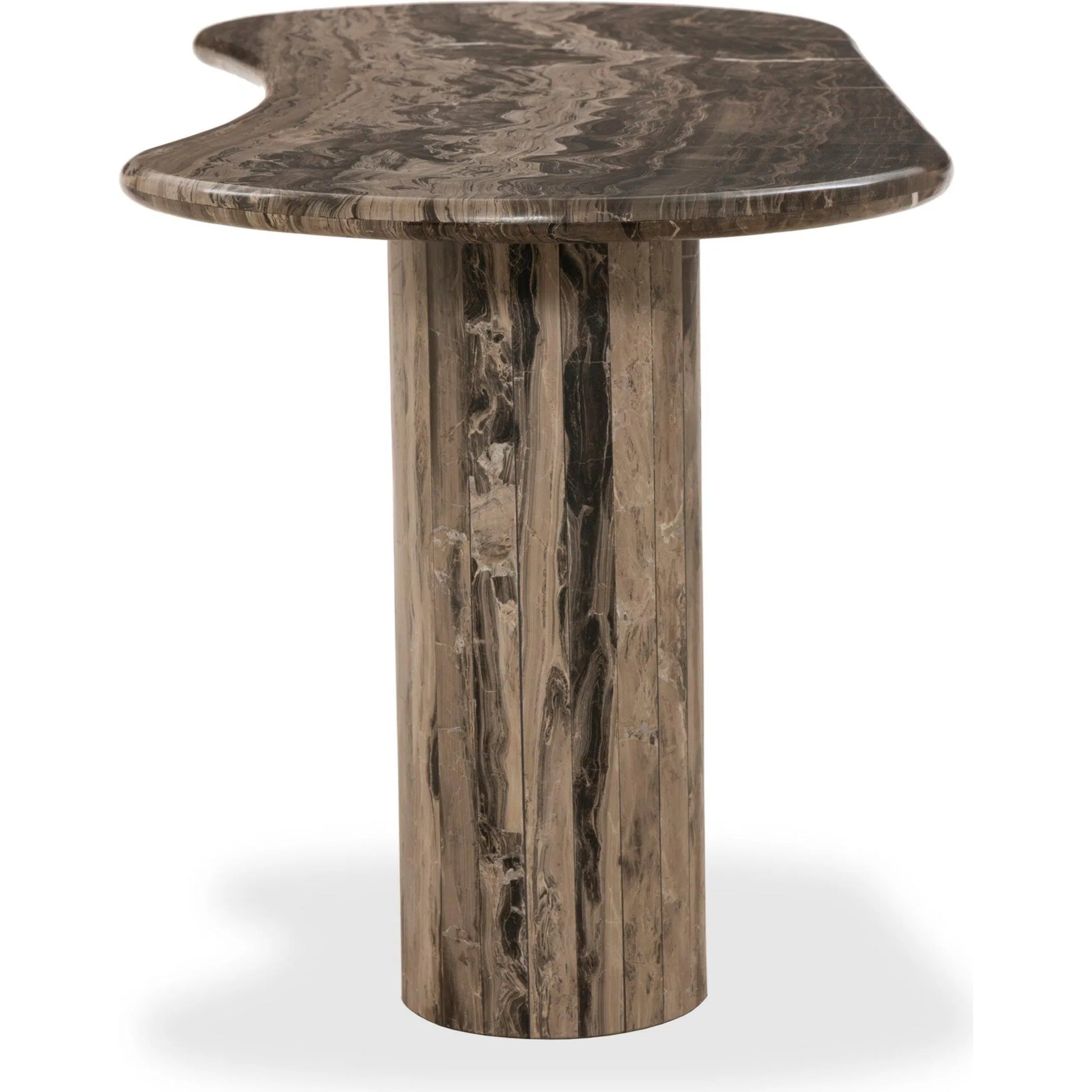 Ponce Desk by Four Hands in rocky brown marble. Made from solid marble in a unique style.