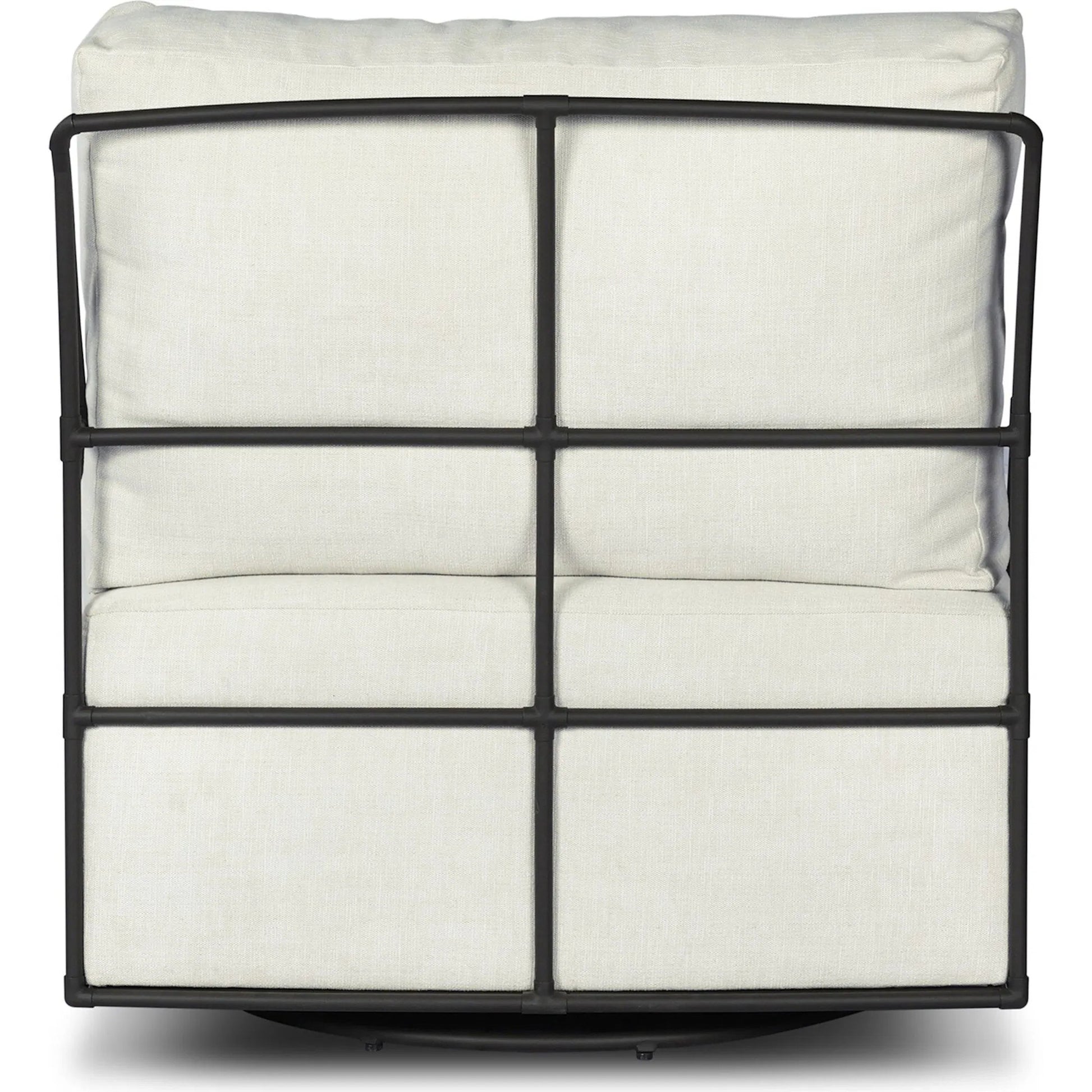 Enola Outdoor Swivel Chair by Four Hands in vergo cream, bronze steel. Made from 100% polyester, steel in a unique style.