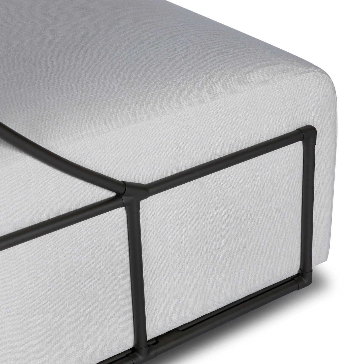 009 SI-2531617 | Closeup | Enola Outdoor Swivel Chair by Four Hands in vergo cream, bronze steel. Made from 100% polyester, steel in a unique style.