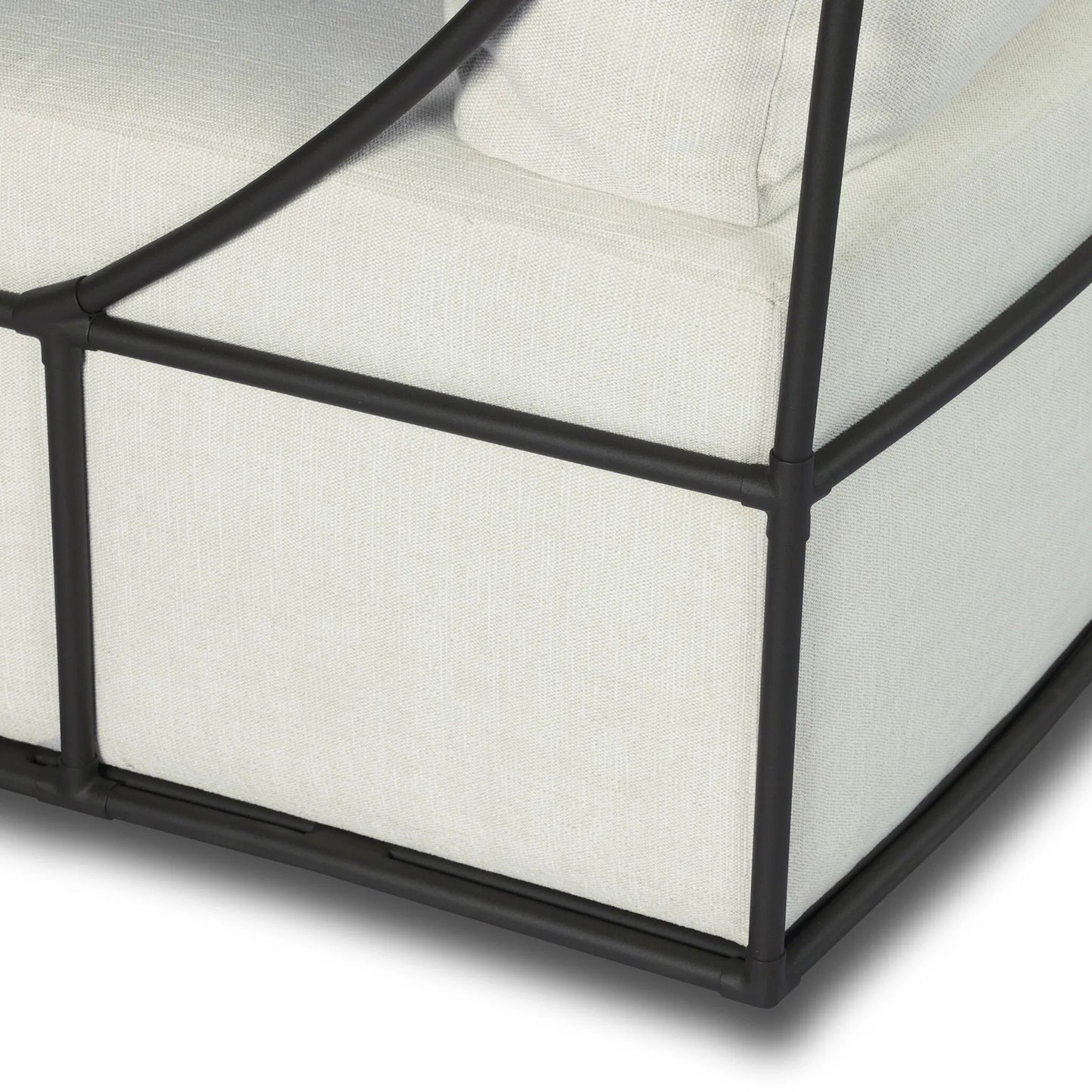 010 SI-2531617 | Closeup | Enola Outdoor Swivel Chair by Four Hands in vergo cream, bronze steel. Made from 100% polyester, steel in a unique style.