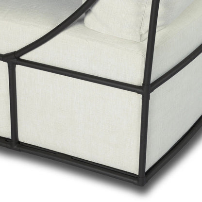 Enola Outdoor Swivel Chair by Four Hands in vergo cream, bronze steel. Made from 100% polyester, steel in a unique style.