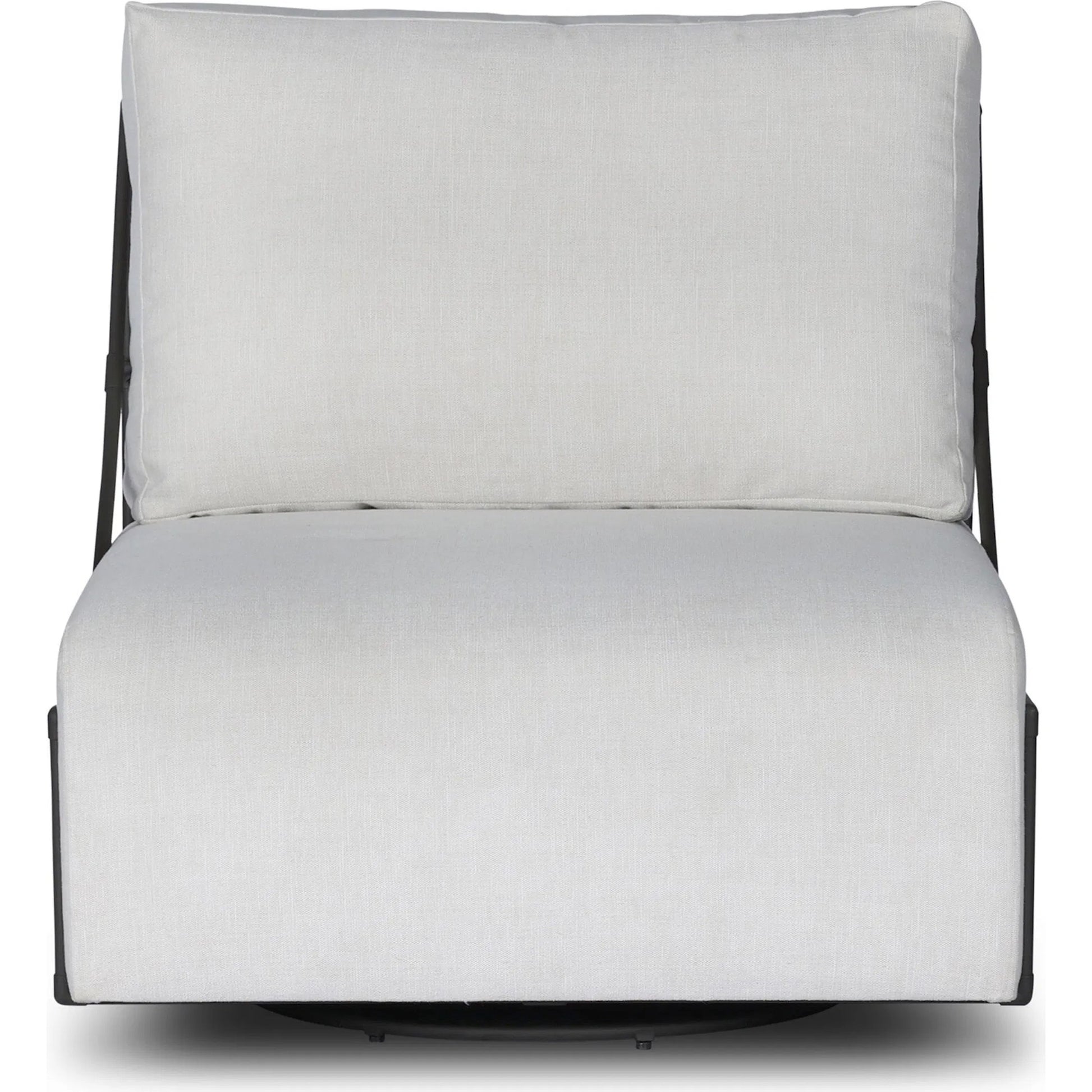 Enola Outdoor Swivel Chair by Four Hands in vergo cream, bronze steel. Made from 100% polyester, steel in a unique style.