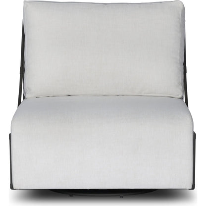 Enola Outdoor Swivel Chair by Four Hands in vergo cream, bronze steel. Made from 100% polyester, steel in a unique style.