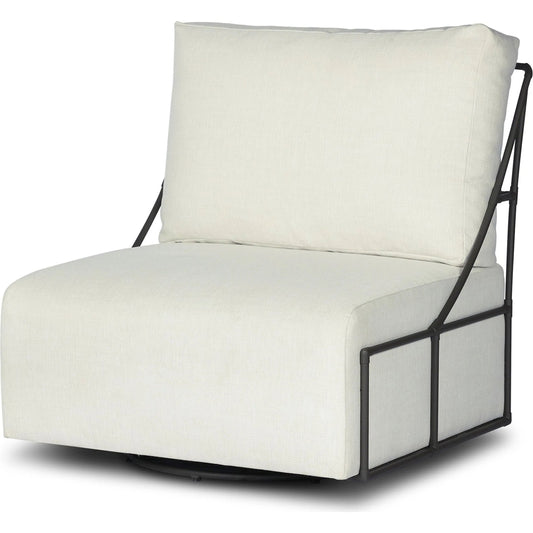 Enola Outdoor Swivel Chair by Four Hands in vergo cream, bronze steel. Made from 100% polyester, steel in a unique style.