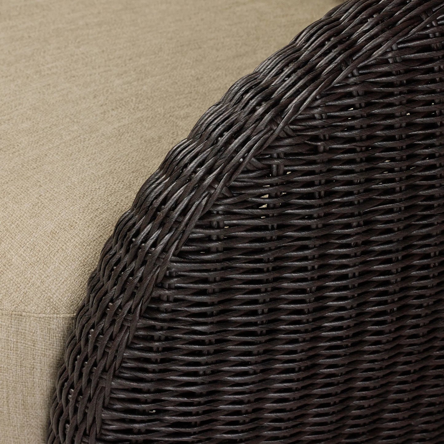 007 SI-2531606 | Closeup | Cyra Outdoor Swivel Chair by Four Hands in alessi buff, java weave. Made from 100% polypropylene, 100% polyethylene in a unique style.