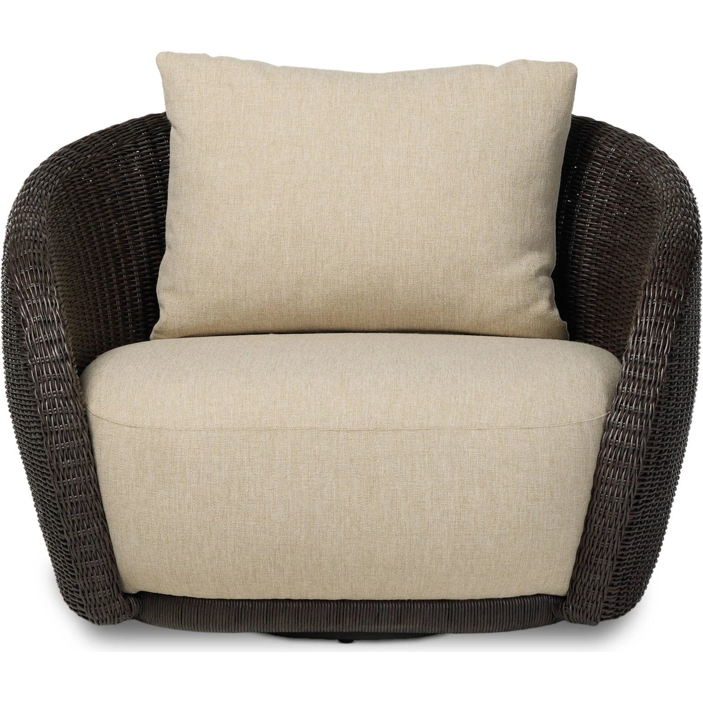 002 SI-2531606 | Additional Silo | Cyra Outdoor Swivel Chair by Four Hands in alessi buff, java weave. Made from 100% polypropylene, 100% polyethylene in a unique style.