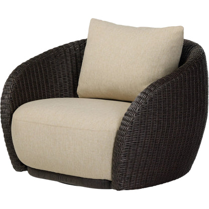 Cyra Outdoor Swivel Chair by Four Hands in alessi buff, java weave. Made from 100% polypropylene, 100% polyethylene in a unique style.