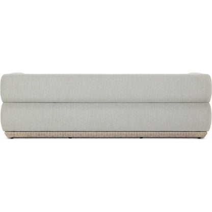 Evander Outdoor Sofa by Four Hands in ramiro ecru, vintage white. Made from 100% polypropylene, 100% polyethylene in a unique style.