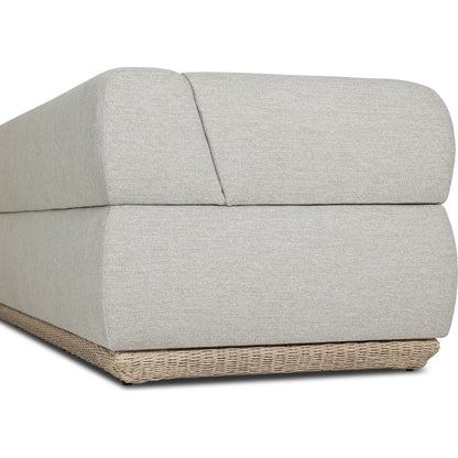 Evander Outdoor Sofa by Four Hands in ramiro ecru, vintage white. Made from 100% polypropylene, 100% polyethylene in a unique style.