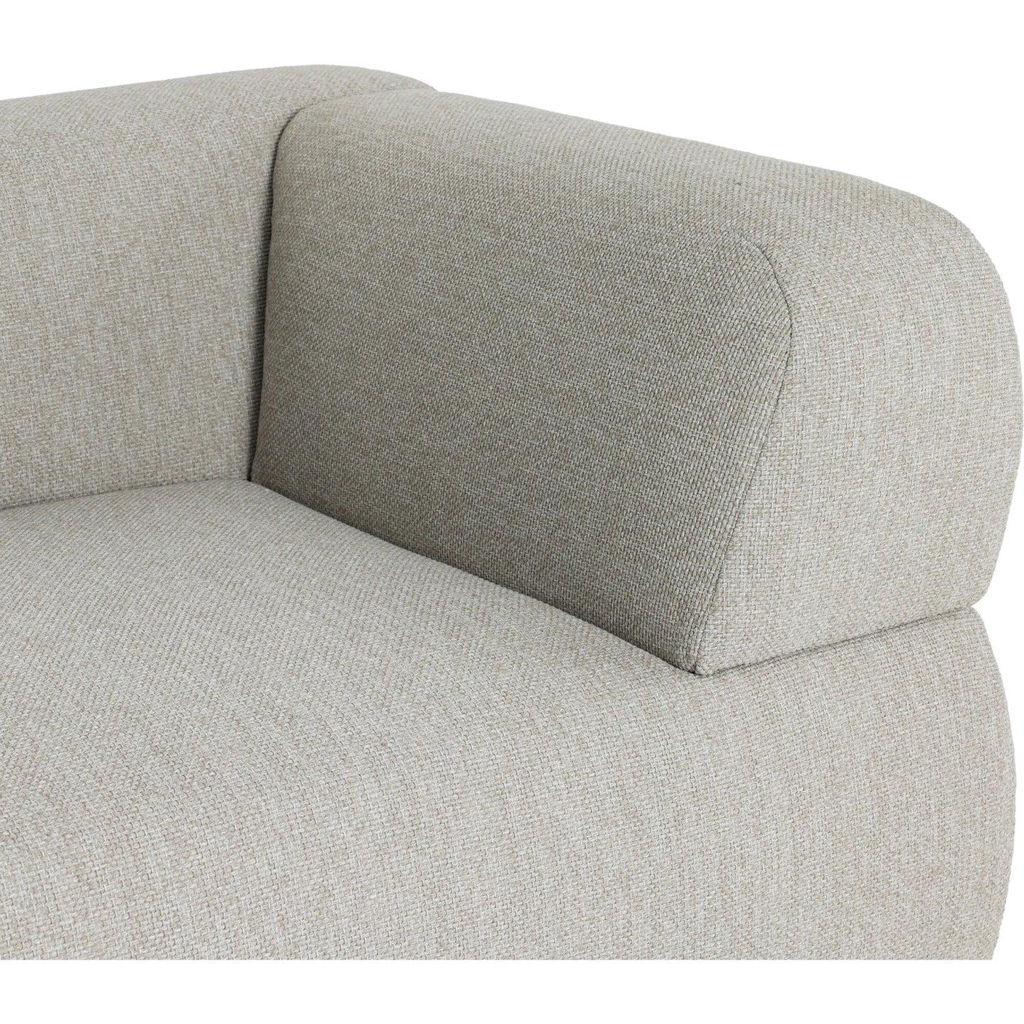 010 SI-2531619 | Closeup | Evander Outdoor Sofa by Four Hands in ramiro ecru, vintage white. Made from 100% polypropylene, 100% polyethylene in a unique style.