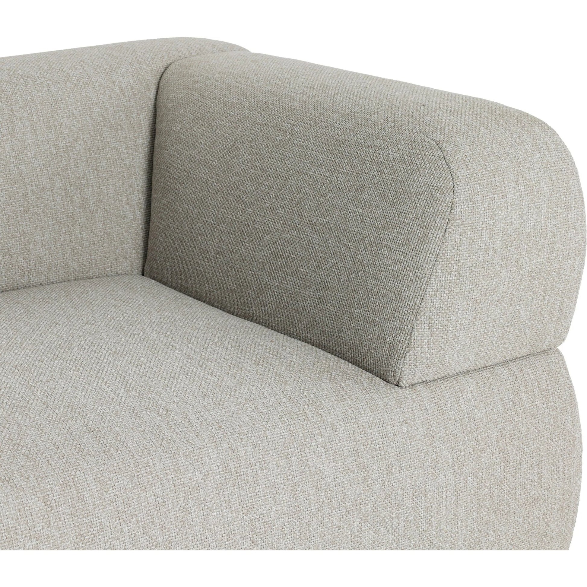 Evander Outdoor Sofa by Four Hands in ramiro ecru, vintage white. Made from 100% polypropylene, 100% polyethylene in a unique style.