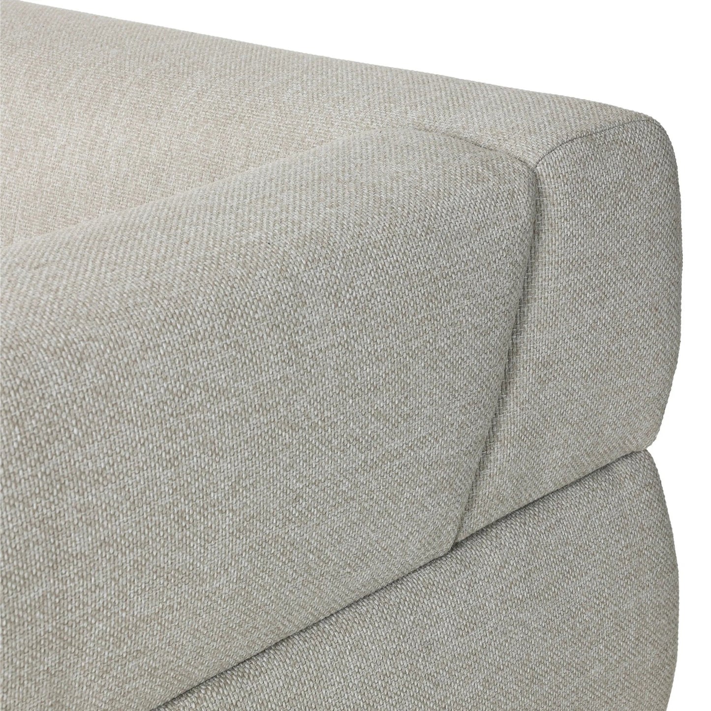 011 SI-2531619 | Closeup | Evander Outdoor Sofa by Four Hands in ramiro ecru, vintage white. Made from 100% polypropylene, 100% polyethylene in a unique style.