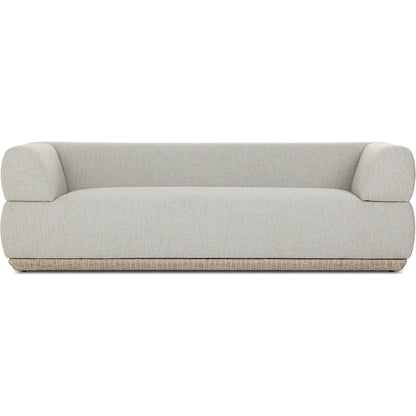 Evander Outdoor Sofa by Four Hands in ramiro ecru, vintage white. Made from 100% polypropylene, 100% polyethylene in a unique style.