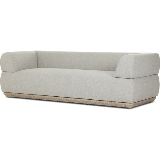 Evander Outdoor Sofa by Four Hands in ramiro ecru, vintage white. Made from 100% polypropylene, 100% polyethylene in a unique style.