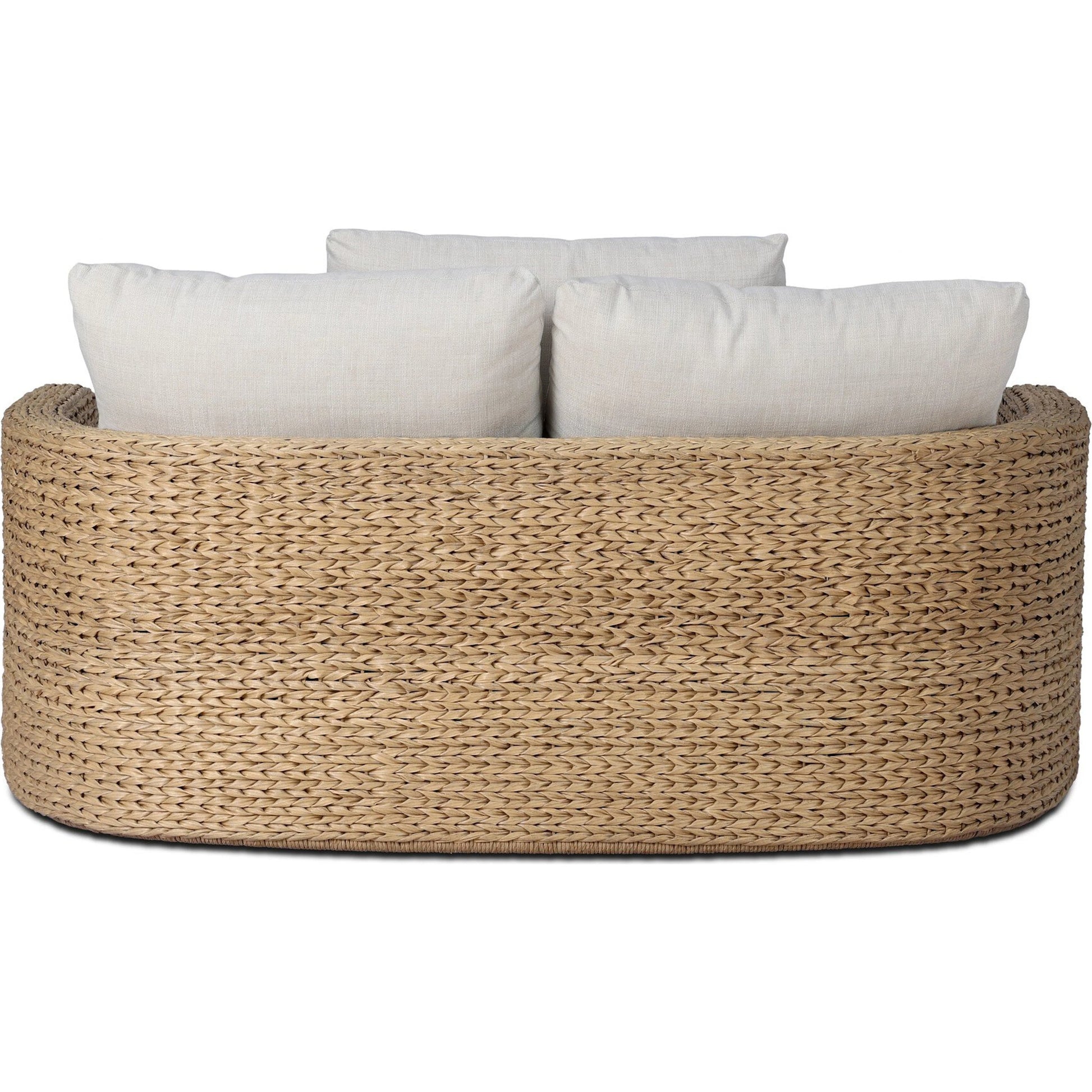 Caney Outdoor Double Chaise by Four Hands in vergo cream, coastal weave. Made from 100% polyester, 100% polyethylene in a rustic style.