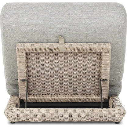Evander Outdoor Chaise by Four Hands in ramiro ecru, vintage white. Made from 100% polypropylene, 100% polyethylene in a transitional style.