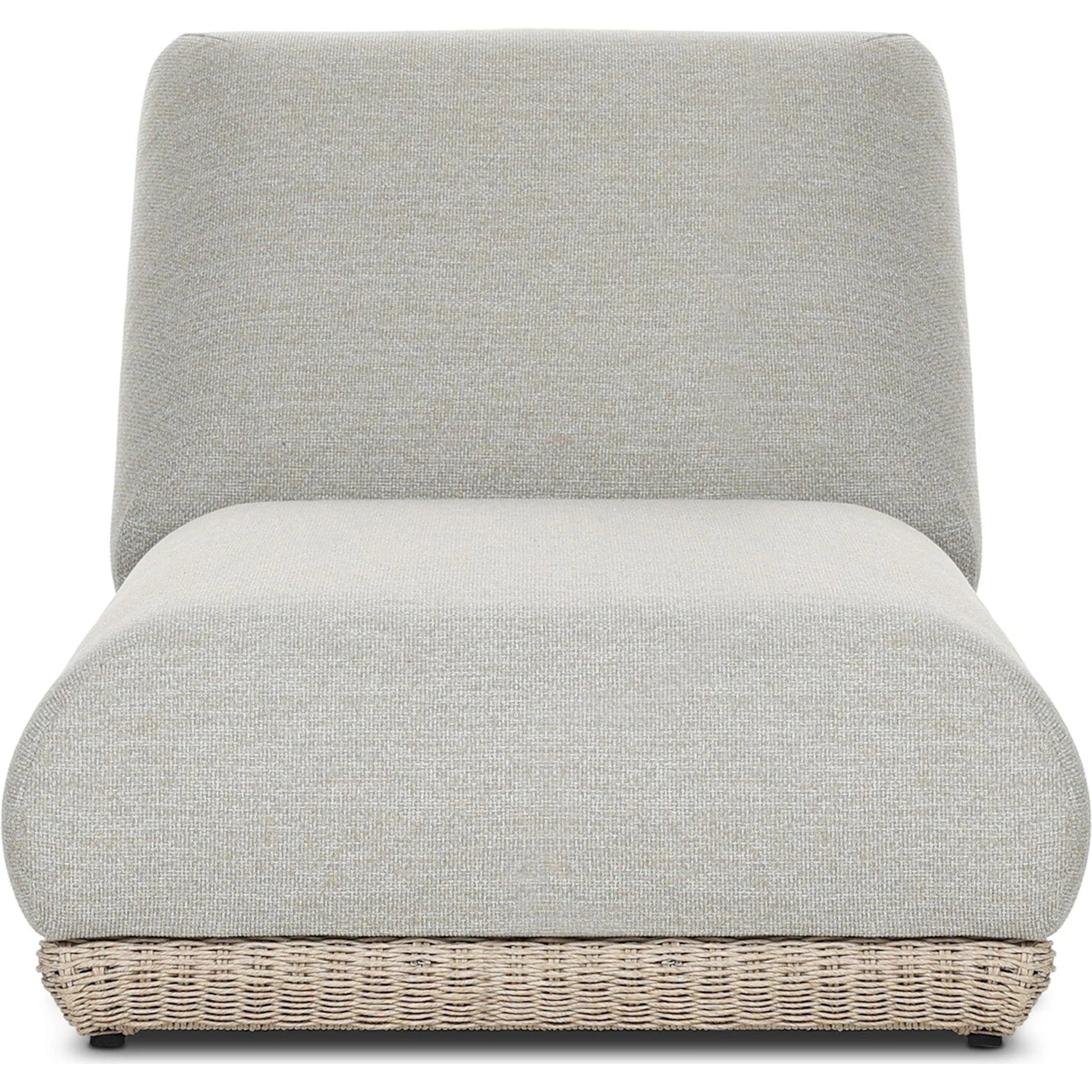 Evander Outdoor Chaise by Four Hands in ramiro ecru, vintage white. Made from 100% polypropylene, 100% polyethylene in a transitional style.