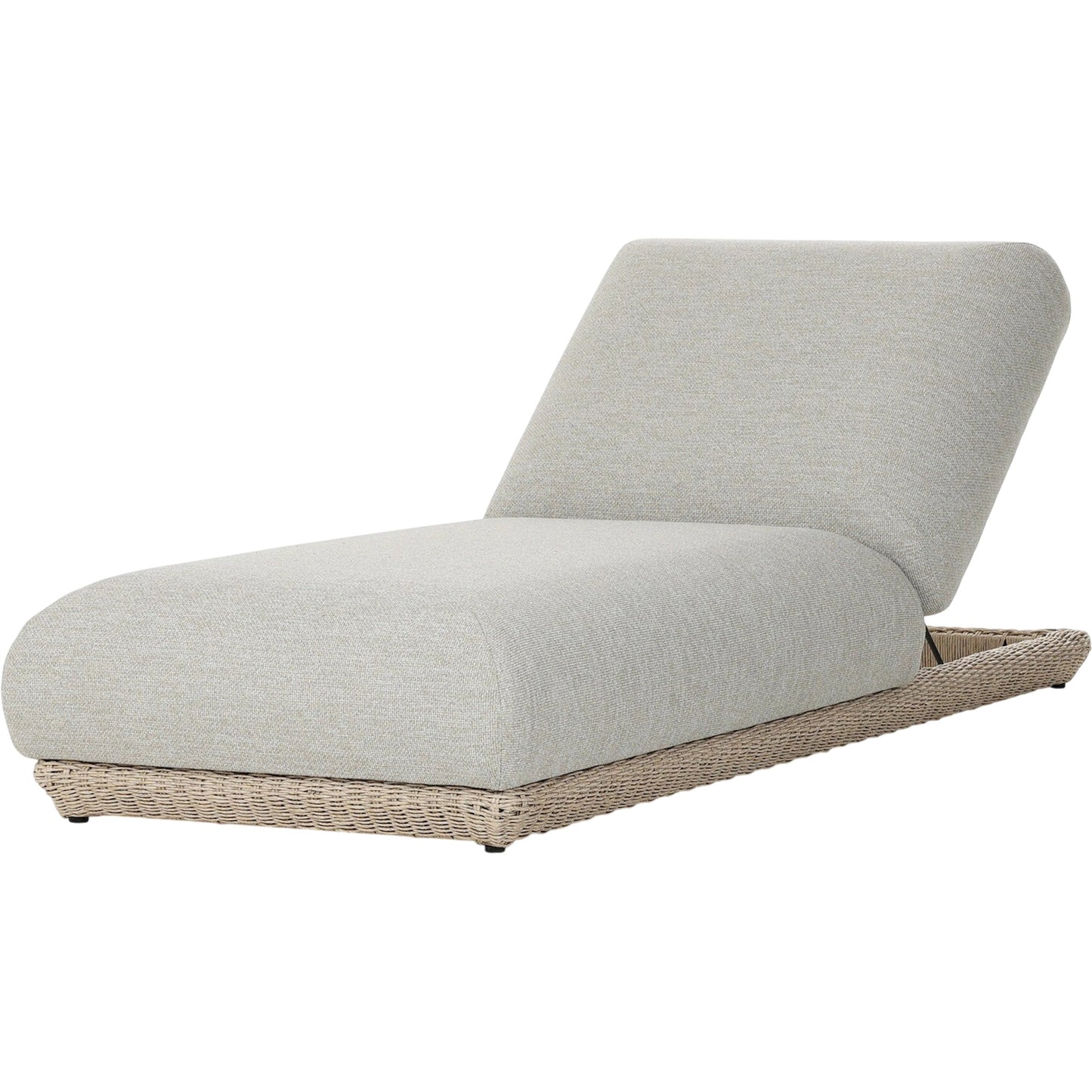 001 SI-2531618 | Primary Silo | Evander Outdoor Chaise by Four Hands in ramiro ecru, vintage white. Made from 100% polypropylene, 100% polyethylene in a transitional style.