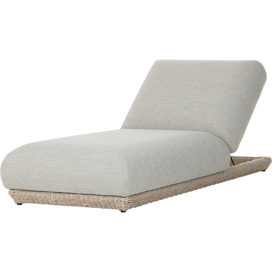 001 SI-2531618 | Primary Silo | Evander Outdoor Chaise by Four Hands in ramiro ecru, vintage white. Made from 100% polypropylene, 100% polyethylene in a unique style.