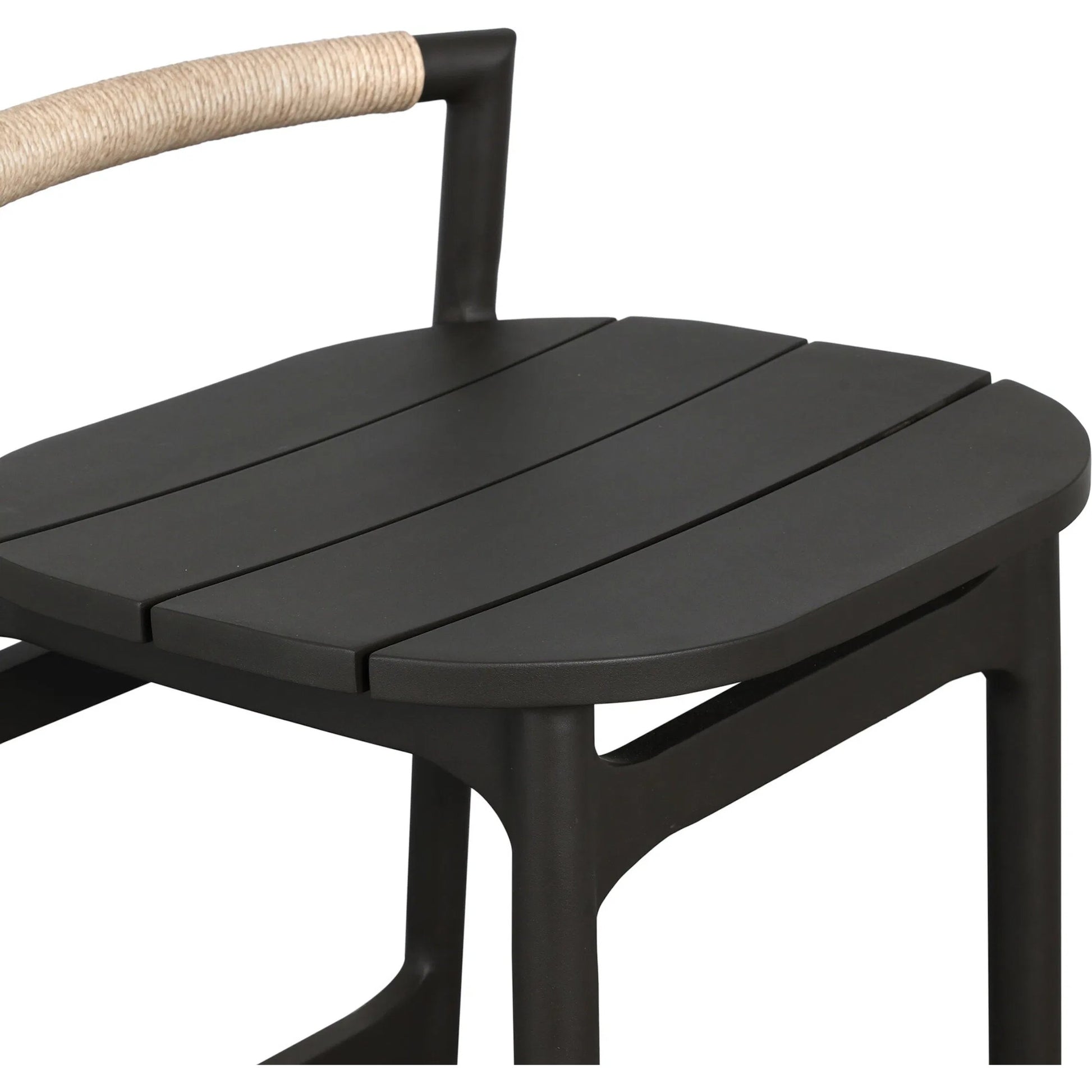 Baden Outdoor Metal Bar Stool by Four Hands in vintage white, bronze. Made from 100% polyethylene, aluminum in a unique style.