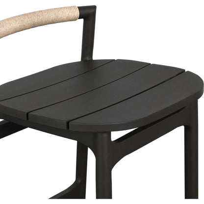 Baden Outdoor Metal Bar Stool by Four Hands in vintage white, bronze. Made from 100% polyethylene, aluminum in a unique style.