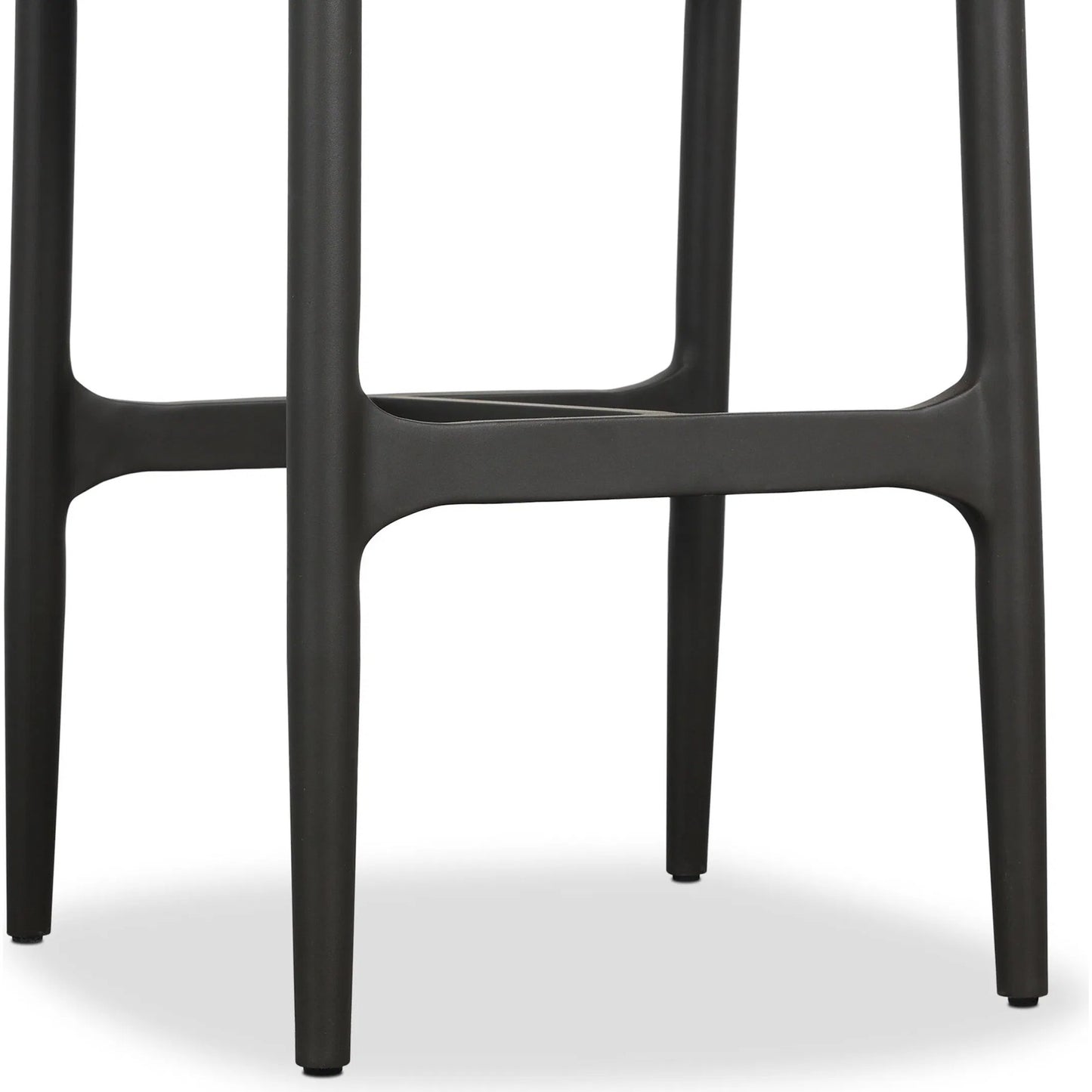 008 SI-2531590 | Closeup | Baden Outdoor Metal Bar Stool by Four Hands in vintage white, bronze. Made from 100% polyethylene, aluminum in a unique style.