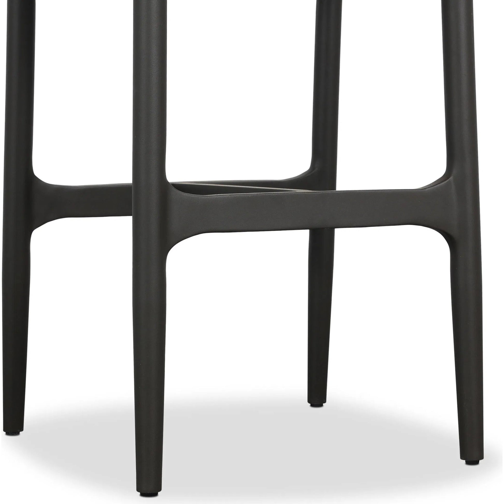 Baden Outdoor Metal Bar Stool by Four Hands in vintage white, bronze. Made from 100% polyethylene, aluminum in a unique style.