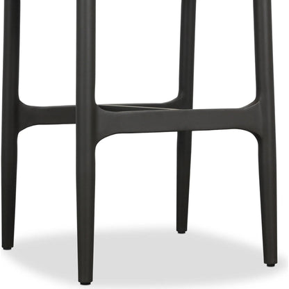 Baden Outdoor Metal Bar Stool by Four Hands in vintage white, bronze. Made from 100% polyethylene, aluminum in a unique style.