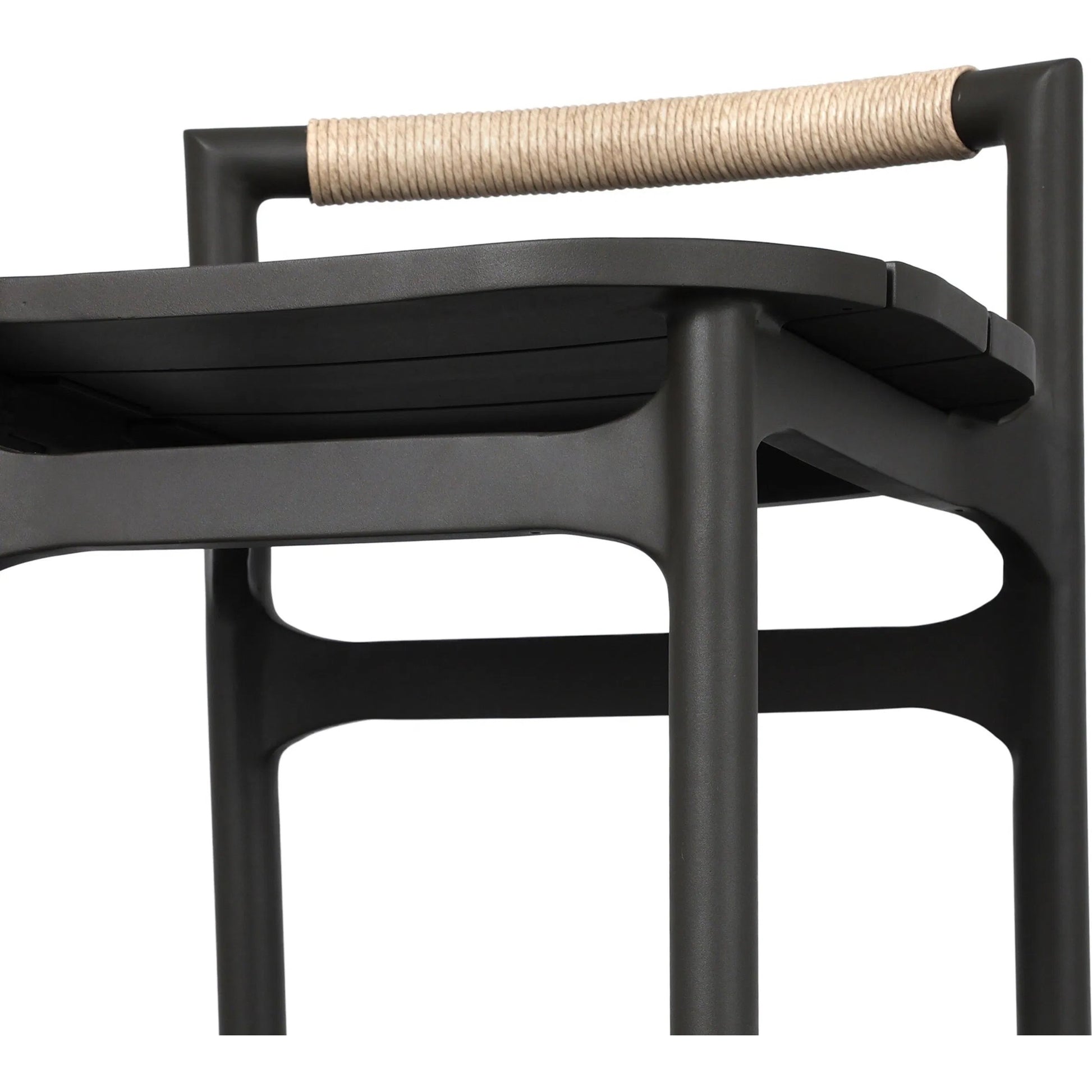 Baden Outdoor Metal Bar Stool by Four Hands in vintage white, bronze. Made from 100% polyethylene, aluminum in a unique style.