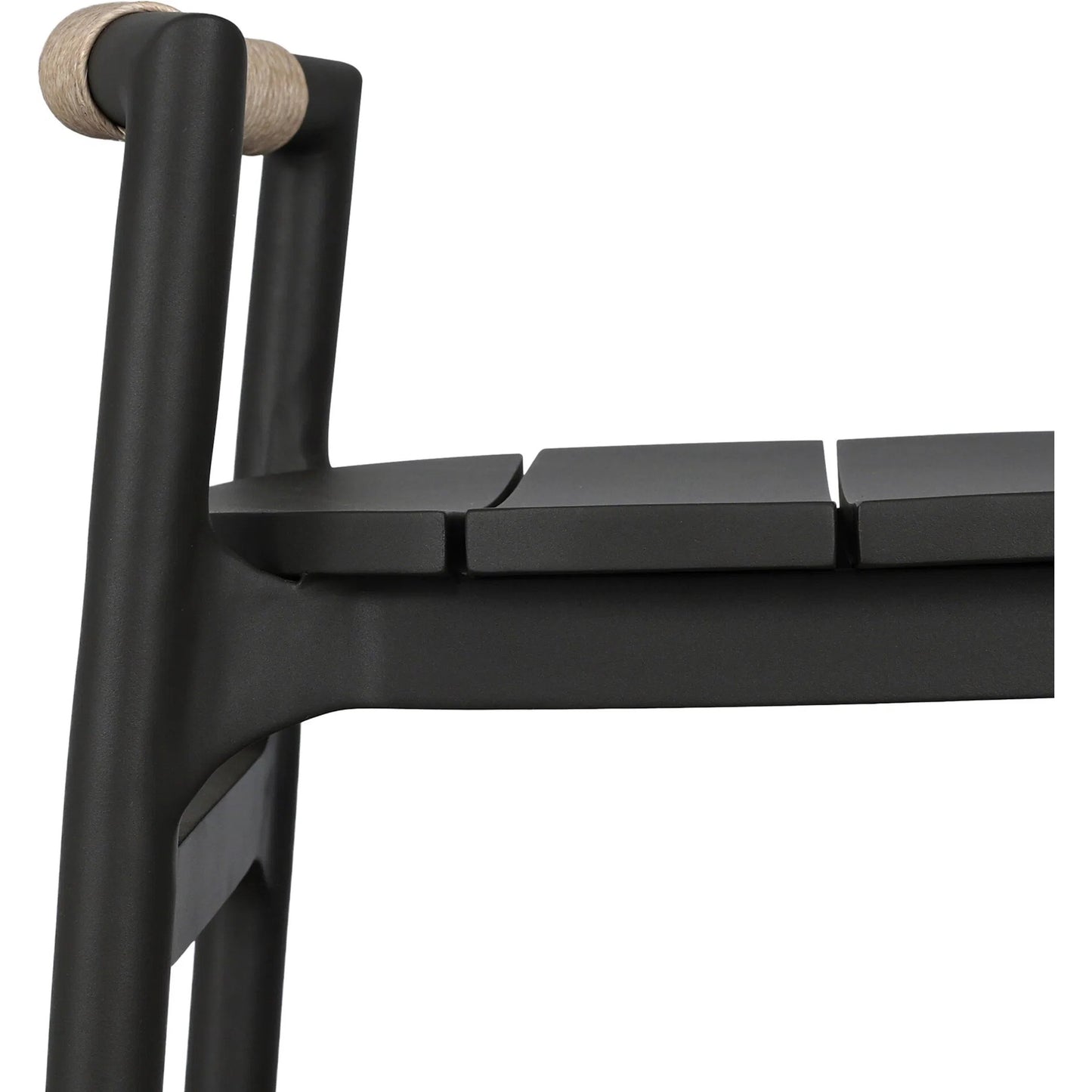 010 SI-2531590 | Closeup | Baden Outdoor Metal Bar Stool by Four Hands in vintage white, bronze. Made from 100% polyethylene, aluminum in a unique style.