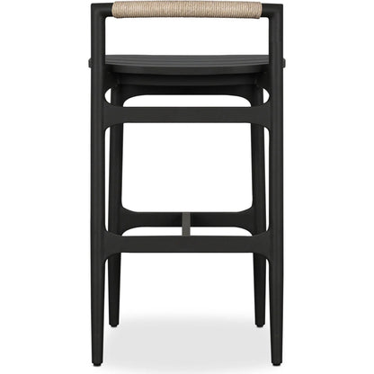 Baden Outdoor Metal Counter Stool by Four Hands in vintage white, bronze. Made from 100% polyethylene, aluminum in a transitional style.