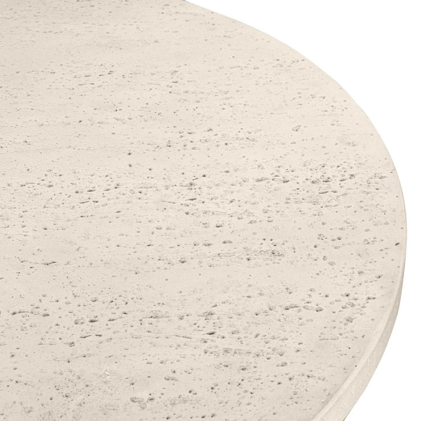 006 SI-2531728 | Closeup | Varda Outdoor Dining Table by Four Hands in coarse ivory concrete. Made from solid concrete in a unique style.