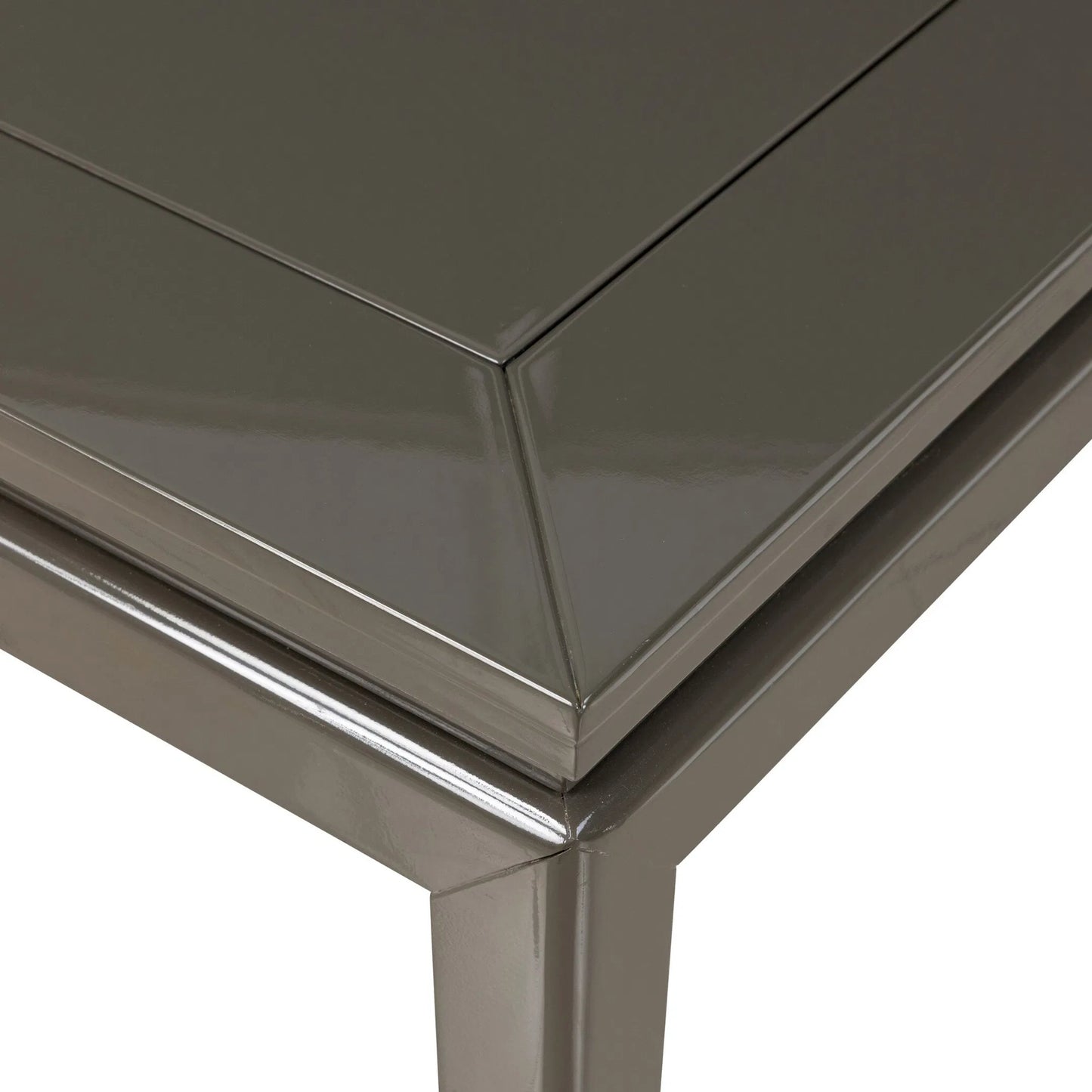 004 SI-2635230 | Closeup | Mishelle Mahjong Table by Four Hands in olive lacquer rubberwood, olive lacquer poplar. Made from solid parawood, engineered hardwood, solid poplar in a unique style.