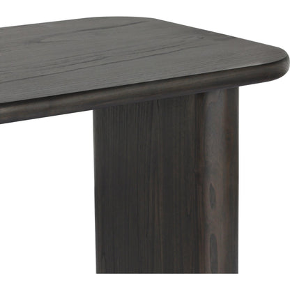 Hawthorne Desk by Four Hands in smoked black sungkai veneer. Made from thin sungkai veneer in a unique style.