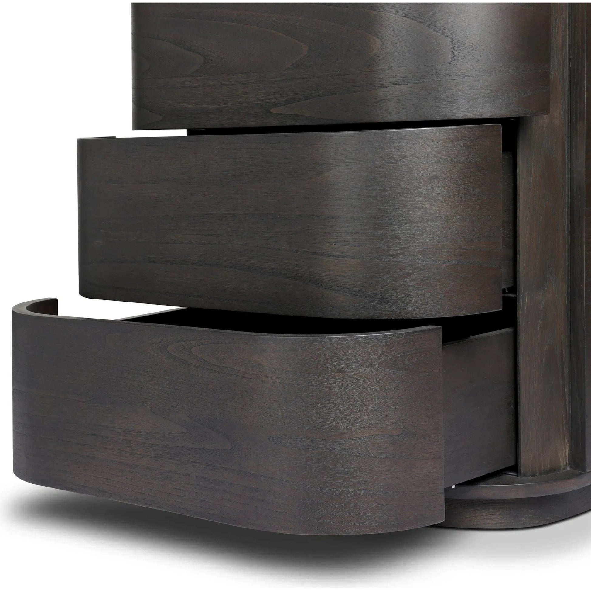 Hawthorne Desk by Four Hands in smoked black sungkai veneer. Made from thin sungkai veneer in a unique style.