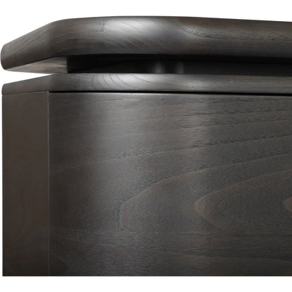 Hawthorne Desk by Four Hands in smoked black sungkai veneer. Made from thin sungkai veneer in a unique style.