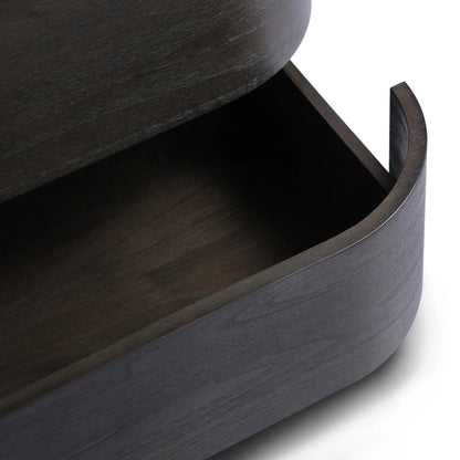 Hawthorne Desk by Four Hands in smoked black sungkai veneer. Made from thin sungkai veneer in a unique style.