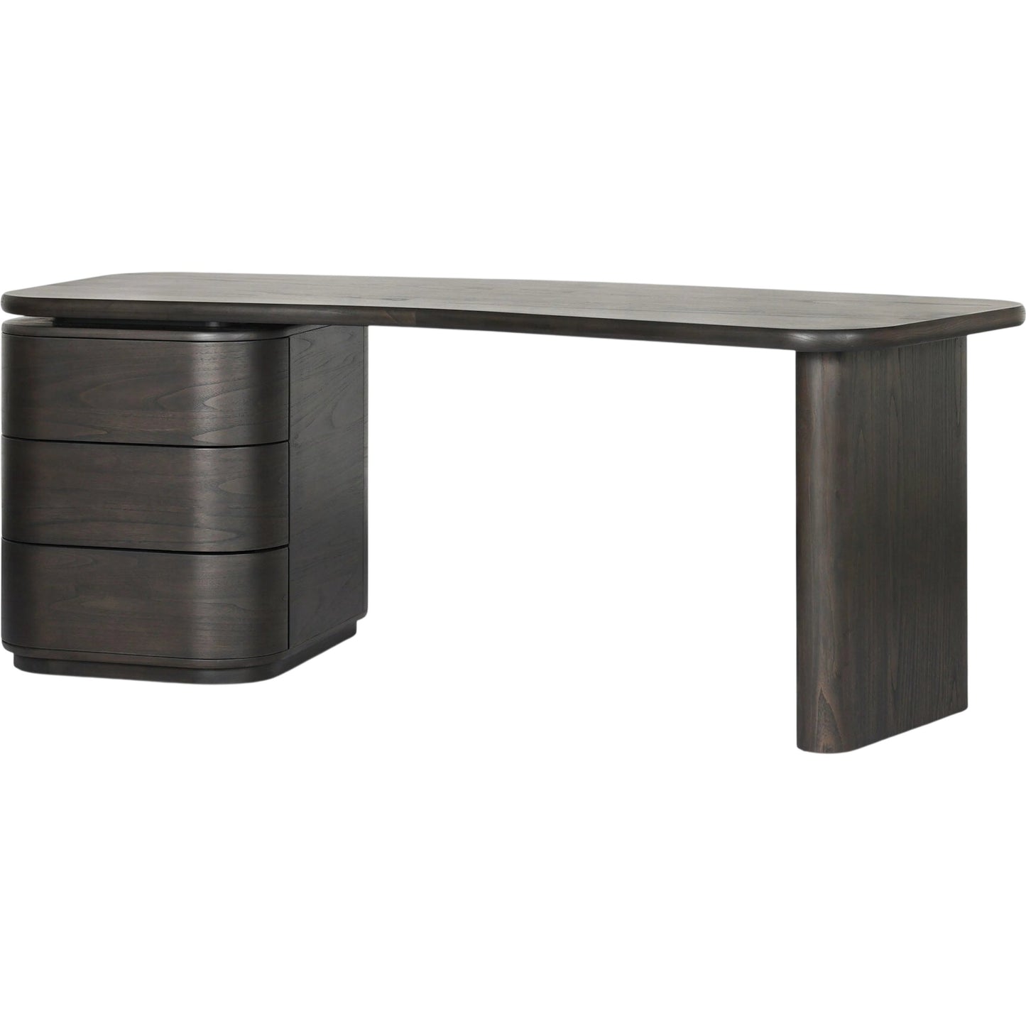 011 SI-2635227 | Primary Silo | Hawthorne Desk by Four Hands in smoked black sungkai veneer. Made from thin sungkai veneer in a unique style.