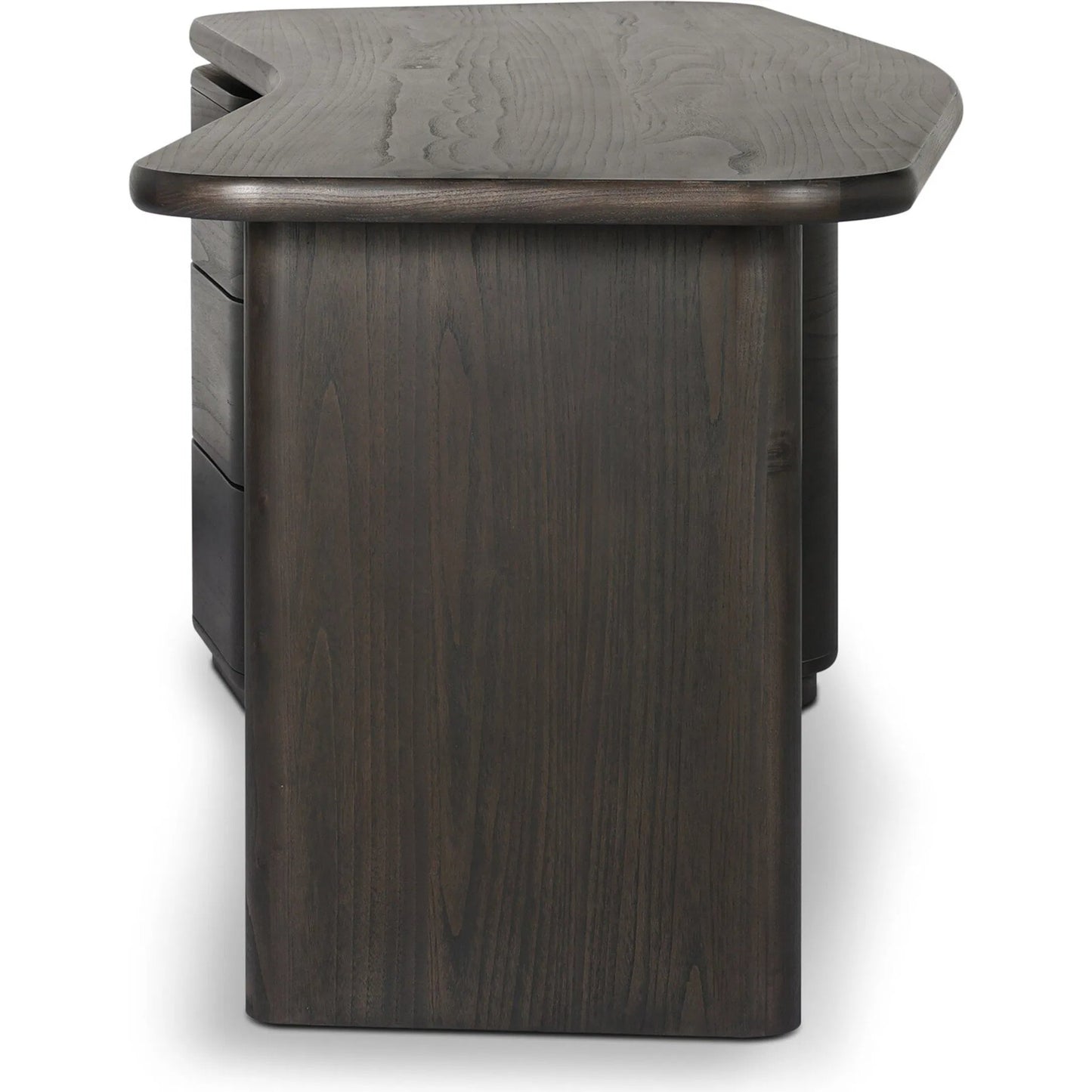 001 SI-2635227 | Additional Silo | Hawthorne Desk by Four Hands in smoked black sungkai veneer. Made from thin sungkai veneer in a unique style.