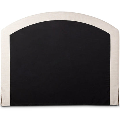 Oasley Slipcover Bed by Four Hands. Made from 61% polyester, 31% viscose (rayon), 8% flax/linen, solid parawood in a unique style.