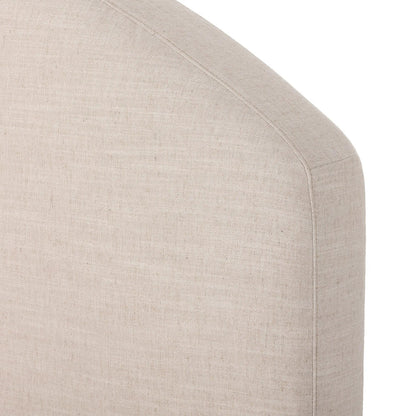 Oasley Slipcover Bed by Four Hands. Made from 61% polyester, 31% viscose (rayon), 8% flax/linen, solid parawood in a unique style.