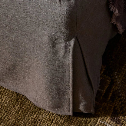 Oasley Slipcover Bed by Four Hands. Made from 61% polyester, 31% viscose (rayon), 8% flax/linen, solid parawood in a unique style.
