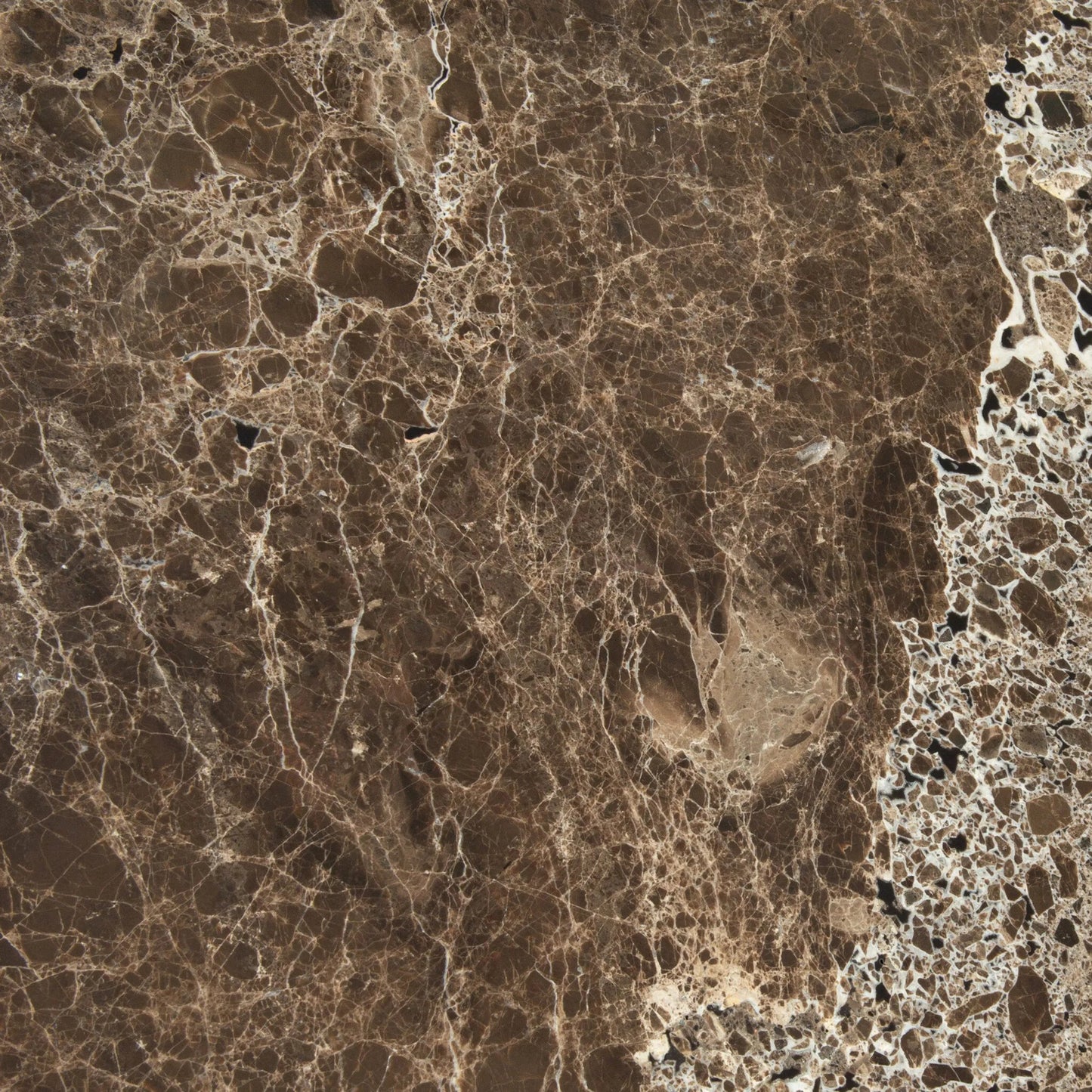 005 SI-2531714 | Closeup | Tori Coffee Table by Four Hands in brown marble. Made from solid marble, solid mango in a unique style.
