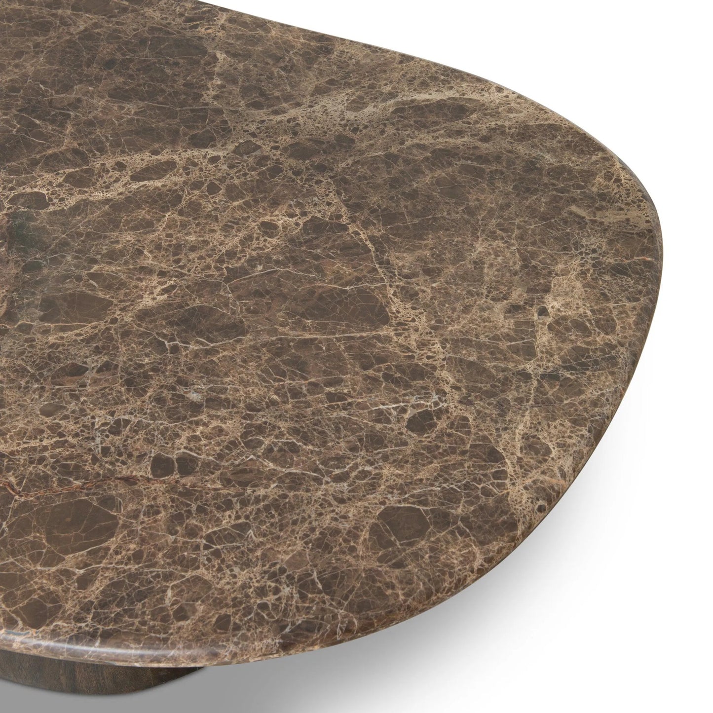 007 SI-2531714 | Closeup | Tori Coffee Table by Four Hands in brown marble. Made from solid marble, solid mango in a unique style.